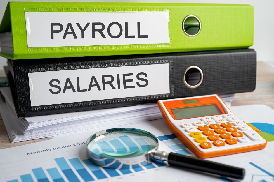 Payroll management services with organized payroll and salaries files